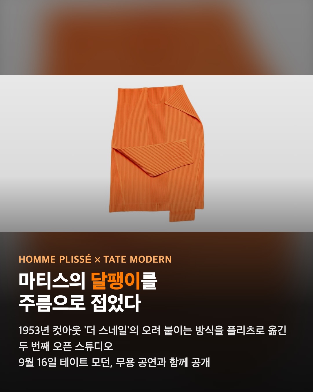 옴므 플리세가 마티스의 달팽이를 주름으로 접었다
