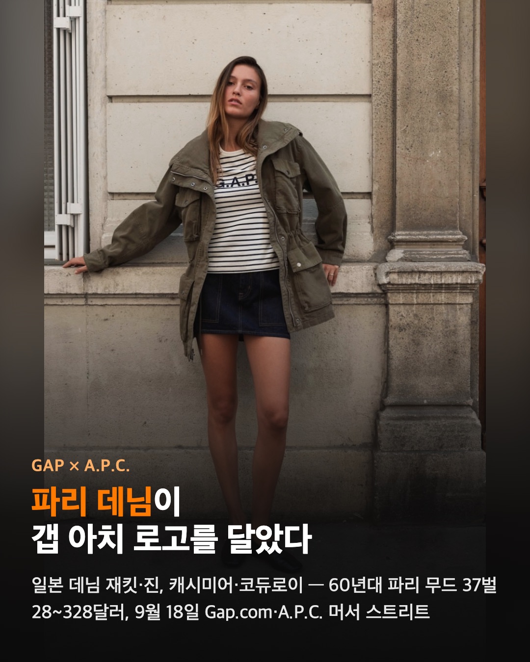 갭 × A.P.C., 파리 데님이 갭 아치 로고를 달았다